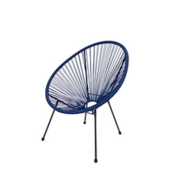 Fauteuil de jardin Copacabana acier/fil bleu - CIDDECO