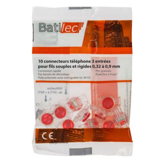 10 bornes automatique 3 entrées pour fil téléphonique - BATILEC