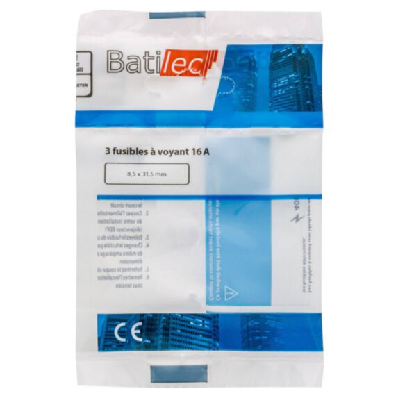 3 fusibles à voyant 16A 8,5x31,5mm BAT030748 - BATILEC