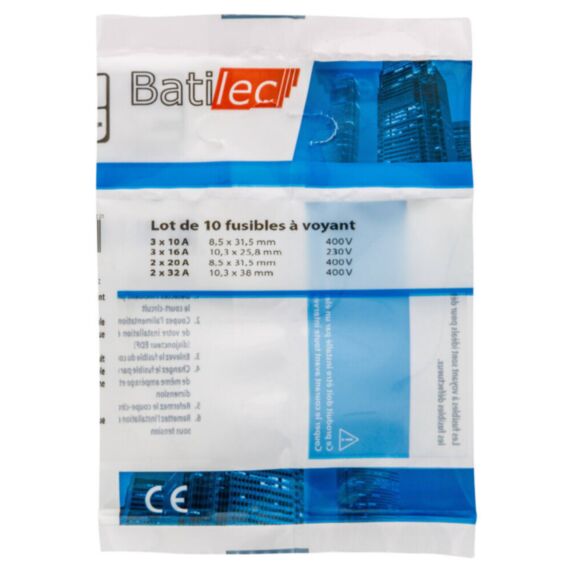 10 fusibles à voyant (2x10A + 3x16A + 2x20A + 2x32A) BAT030854 - BATILEC
