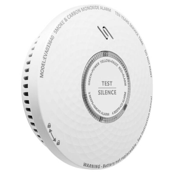 Détecteur combiné de fumée + monoxyde de carbone Autonomie 10 ans - EVACUATE