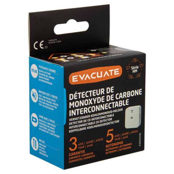 Détecteur de gaz Co Interconnect Autonomie 5 ans