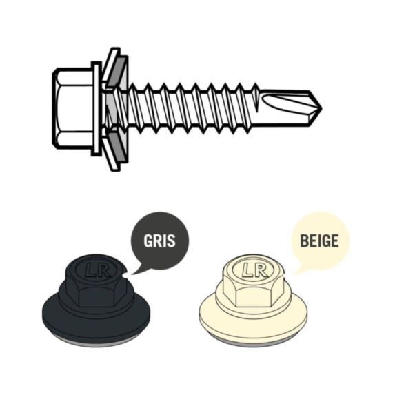 Kit visseries 30 vis ANTHRACITE BEIGE