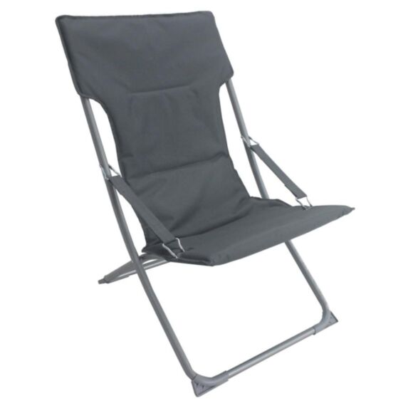 Fauteuil de jardin métal pliant Smoothie toile coton Galet