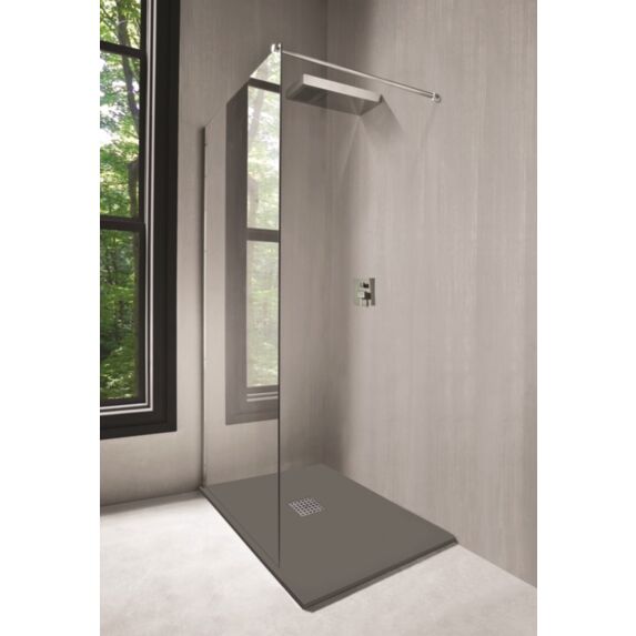 Receveur de douche résine de synthèse Nola gris 80x120x3cm