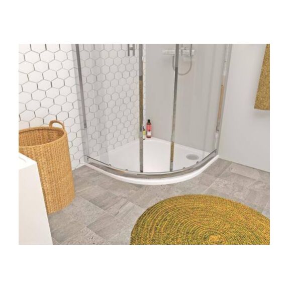 Receveur douche béton blanc 1/4 cercle 90