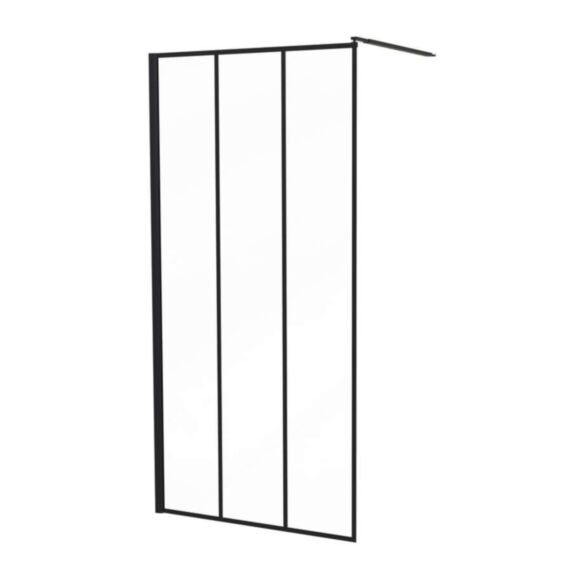 Paroi de douche fixe Veria noir sérigraphie 90cm - ONDEE