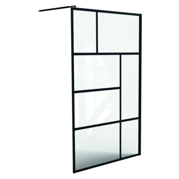 Paroi de douche 120x200x0,8cm Fabrilia sérigraphie noir mat - ONDEE