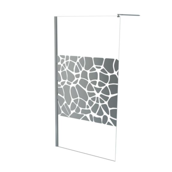 Paroi douche Alea 100x200cm verre trempé sérigraphie miroir - ONDEE
