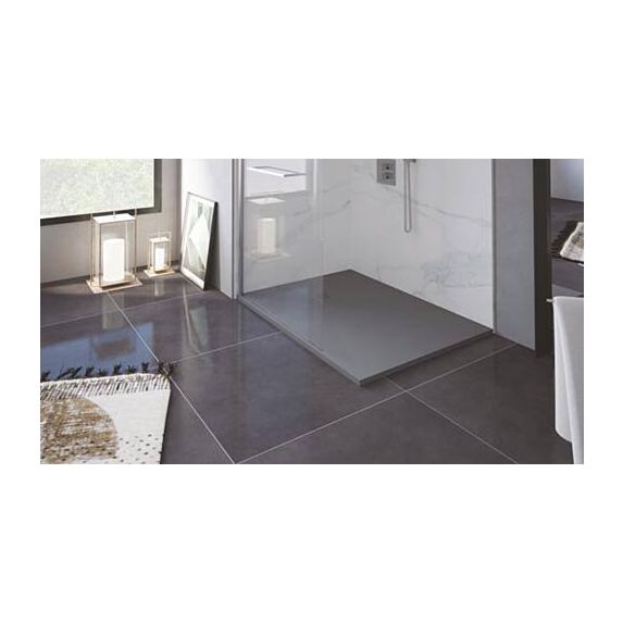 Receveur de douche à poser Nola 3 80x120x3cm Résine Anthracite Découpable - ONDEE