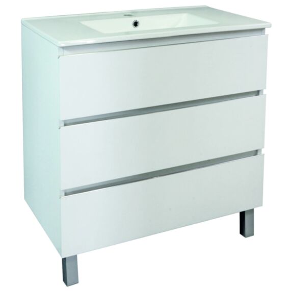 Meuble salle de bain Trendy 3 tiroirs 81,5x46,5x68cm blanc mat