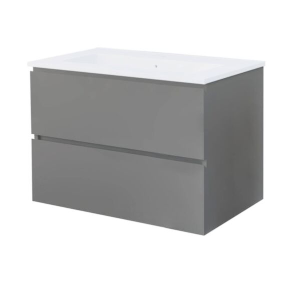 Meuble salle de bain Trendy 2 tiroirs 81,5x46,5x68cm gris mat