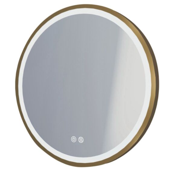 Miroir salle de bain éclairant Alexine Ø80cm contour or brossé - ONDEE