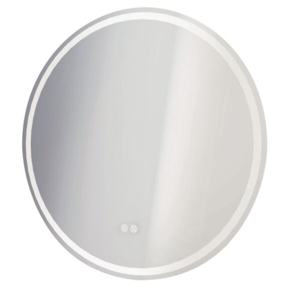 Miroir salle de bain éclairant Lou Ø80cm bords effet givré - ONDEE