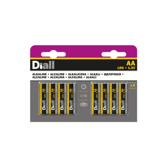 Pile alcaline AA (LR6) x8 - DIALL