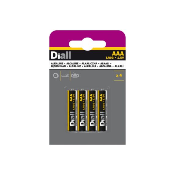 Pile alcaline AAA (LR03) x4 - DIALL
