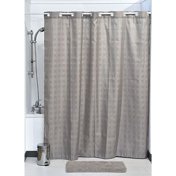 Rideau de douche polyester avec oeillets inclus 180 x 200 cm - taupe