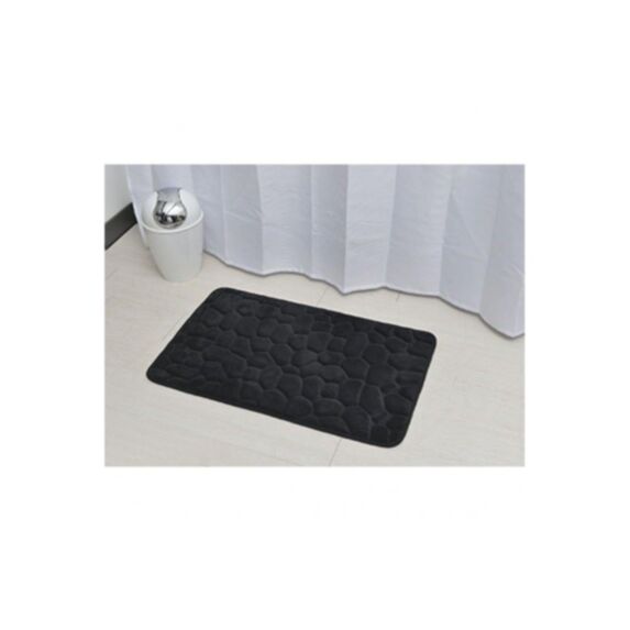Tapis mémoire de forme galet 50 x 80 cm noir - TENDANCE