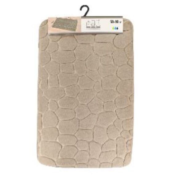 Tapis mémoire de forme galet 50 x 80 cm taupe