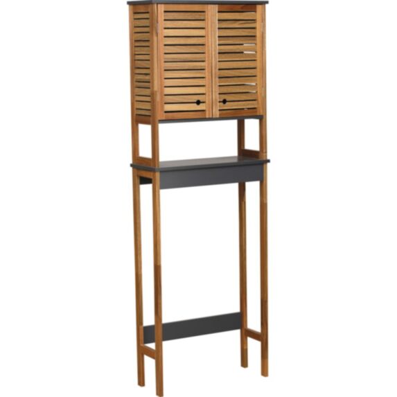 Meuble dessus WC 2 portes acacia/MDF Element - TENDANCE