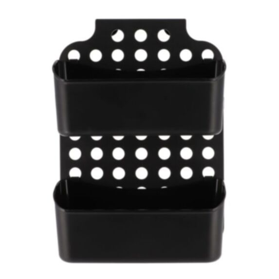 Serviteur 2 paniers pour paroi de douche noir - TENDANCE