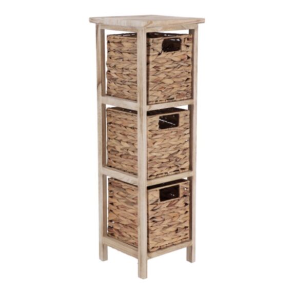 Meuble 3 paniers jacinthe Paulownia - TENDANCE