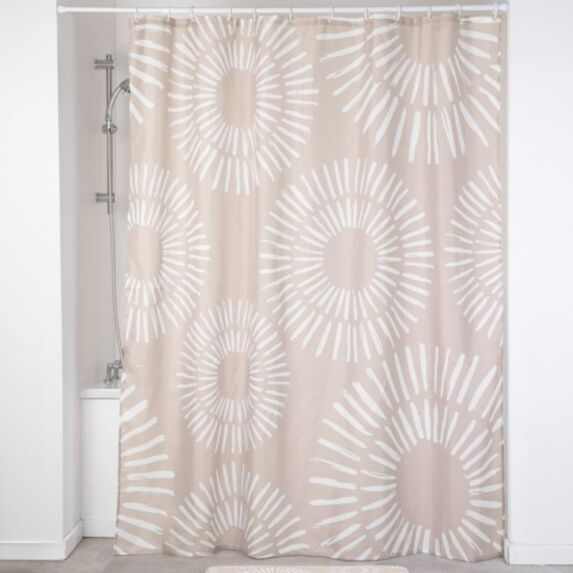 Rideau de douche Ethnic Spirals 180x200cm beige - TENDANCE