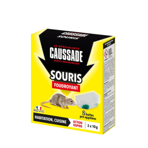 Appât Souris 2 boîtes pré appâtées foudroyant 20gr - CAUSSADE