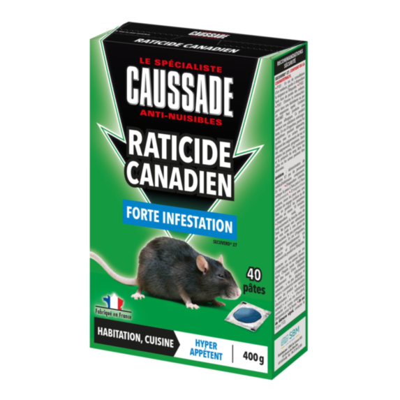 Pat'appât raticide canadien forte infestation 40x10gr - CAUSSADE
