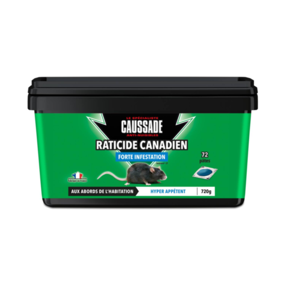 Pat'appât raticide canadien forte infestation 72x10gr - CAUSSADE