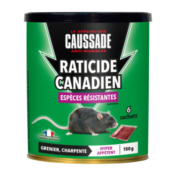 Raticide canadien céréales espèces résistantes 6x25gr - CAUSSADE