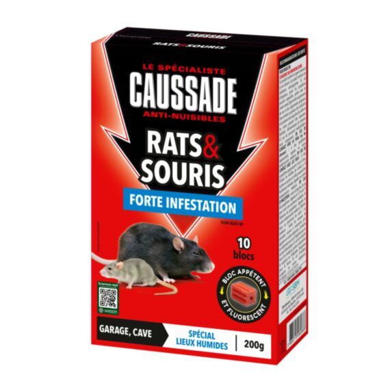 Rats & souris blocs fluorescents 200g - CAUSSADE