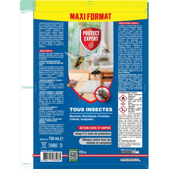 Aérosol volants et rampants 750ml - PROTECT EXPERT