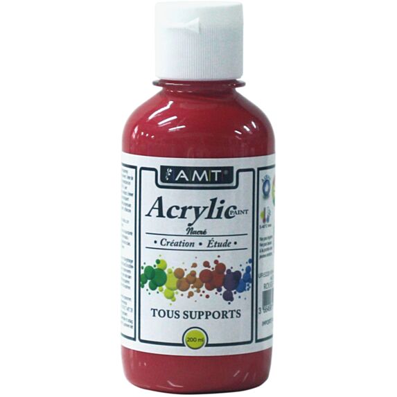 Peinture acrylique éducative 200 mL rouge nacré - FEVICRYL