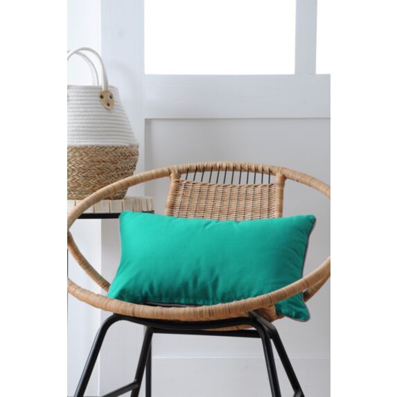 Coussin Duo en coton 30 x 50 cm émeraude et perle