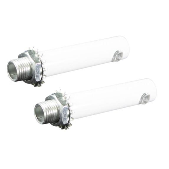 2 serre-câbles métal blanc H. 5cm