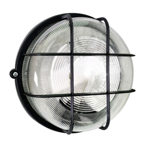 Hublot rond Rana noir IP44 sans lampe 100W max E27 Ø200xH.98mm