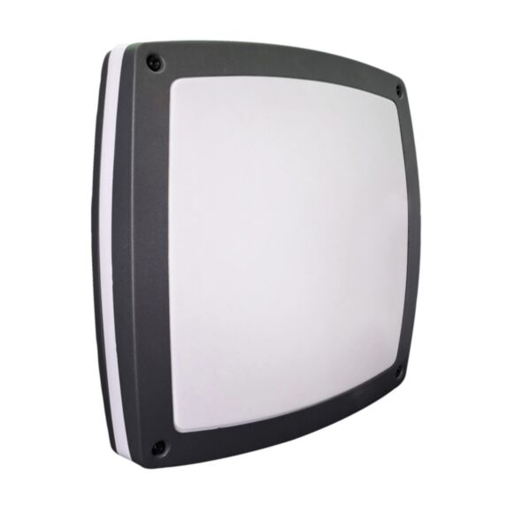 Hublot ovale Aludra noir IP54 LED 12W + détecteur couleurs réglables L.120x210mm