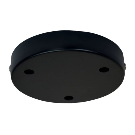 Plafonnier métal rond noir 3 câbles Ø120mm - TIBELEC