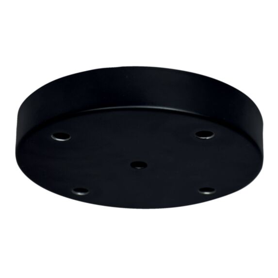 Plafonnier métal rond noir 5 câbles Ø150mm - TIBELEC