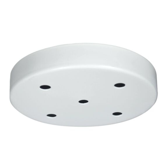 Plafonnier métal rond blanc 5 câbles Ø150mm - TIBELEC