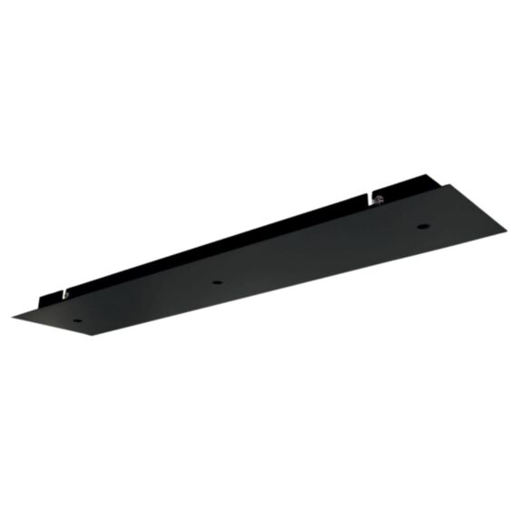 Plafonnier métal rectangulaire noir 3 câbles 120x550mm - TIBELEC