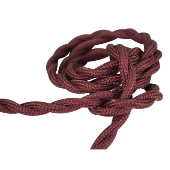 Câble électrique torsadé tissu lie de vin 3m - TIBELEC