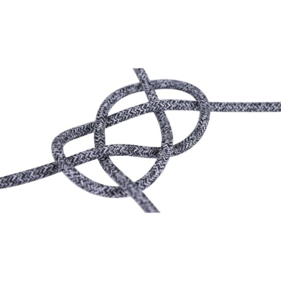 Câble électrique rond tissu gris chiné 3m - TIBELEC