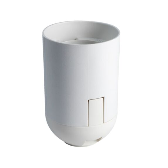Douille lisse E27 PET 30% recyclé blanche avec bague - TIBELEC