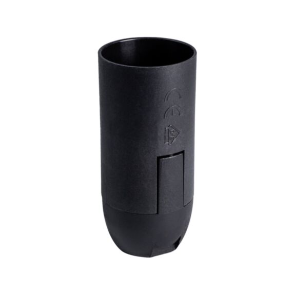 Douille lisse E14 plastique PET 30% recyclé noire - TIBELEC