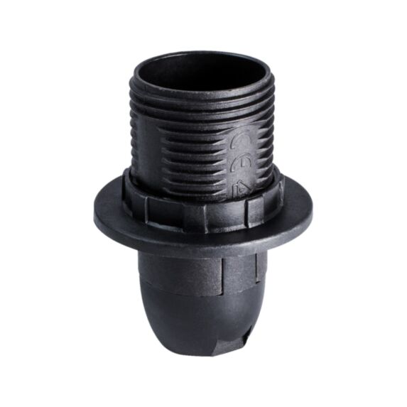 Douille E14 plastique PET 30% recyclé noire avec bague - TIBELEC
