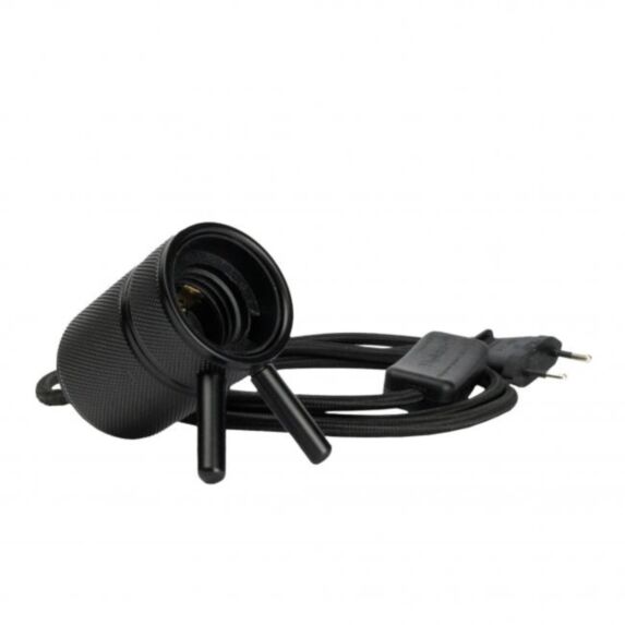 Lampe douille à poser noire