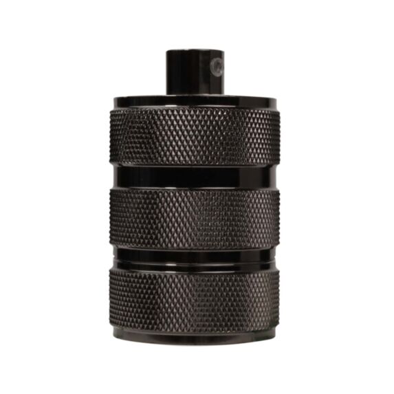 Kit douille E27 cache douille métal trois bandes noir - TIBELEC