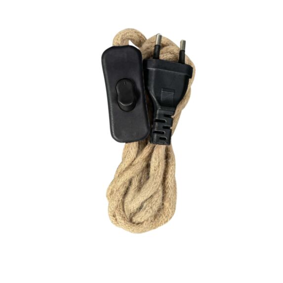 Kit précâblé 2 fils tissu torsadé corde 1,5m beige - TIBELEC